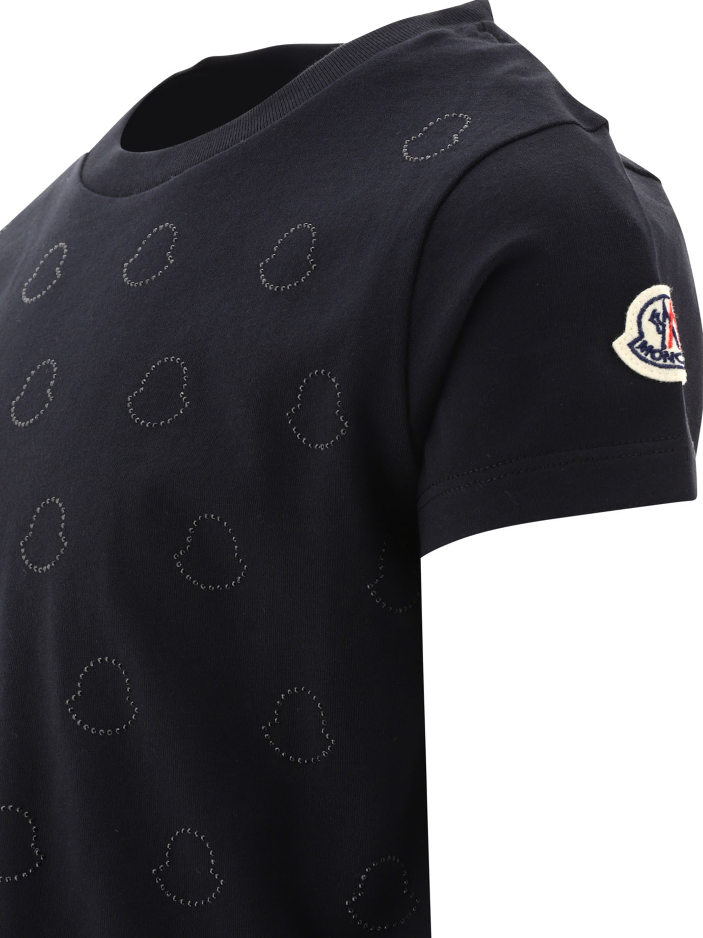 MONCLER ENFANT Black   Embellished t-shirt